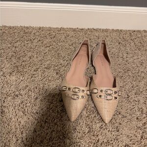 Chic Beige Women's Flats with Buckle Detail